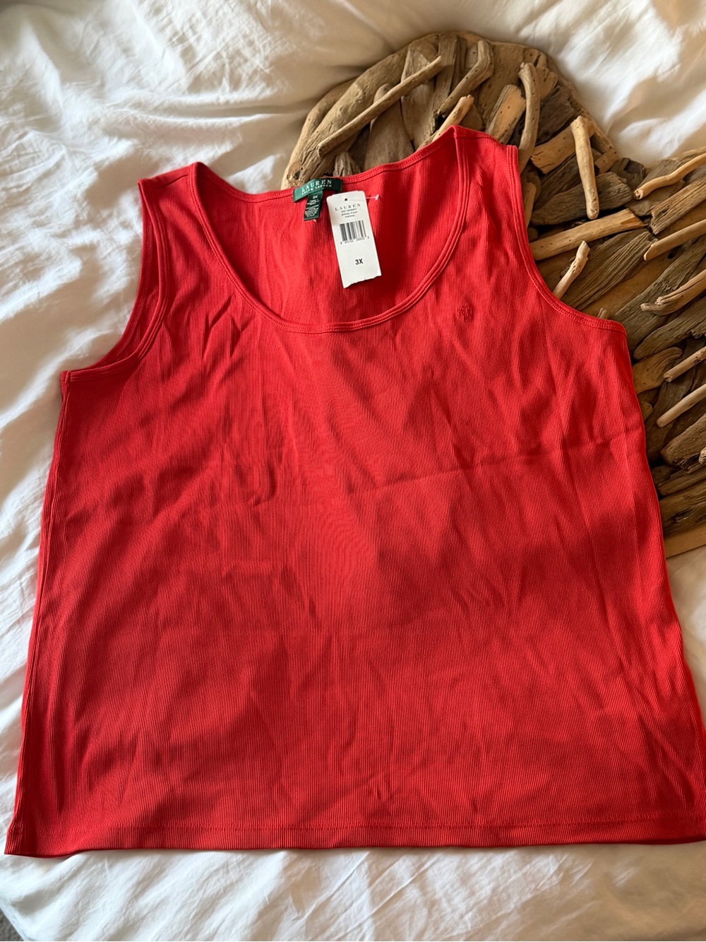 Lauren Ralph Lauren Red Scoop Neck Tank Top - 3x